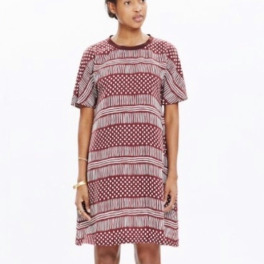 Madewell Tile Tee Dress in Wavedot XXS